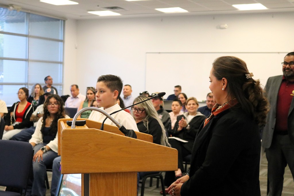 Governing Board Members Recognize Students' Artwork 