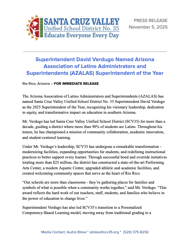 2025 AZALAS Conference  SCV35 Press Release