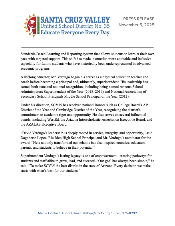 2025 AZALAS Conference  SCV35 Press Release