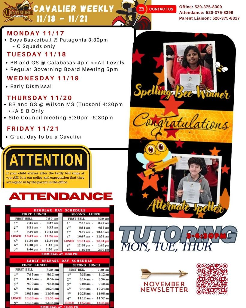 cavalier weekly with Site bee winners 