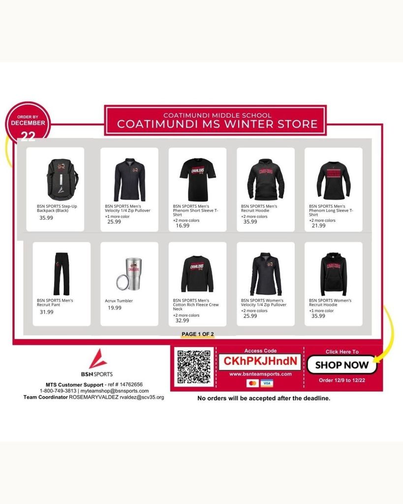 flyer for team store