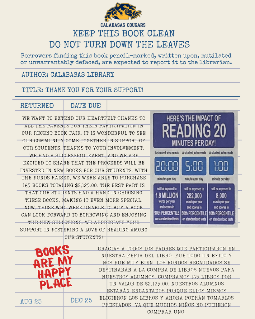 Lilbrary Staff Thank You Note