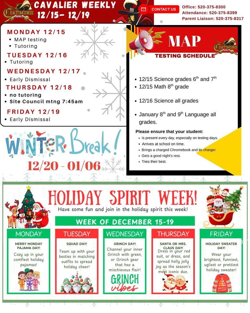 cavalier weekly, spirit week announcement, 