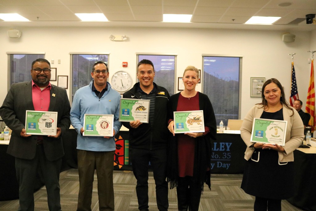 SCV35 principals being awared with Healthiest Schools Award
