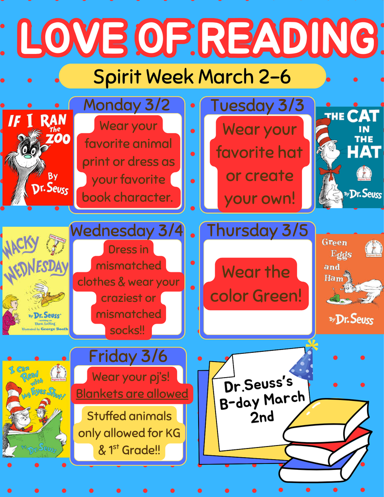 Love of Reading Spirit Week 