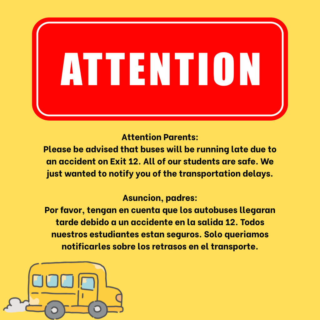 flyer announcing delay of bus routes