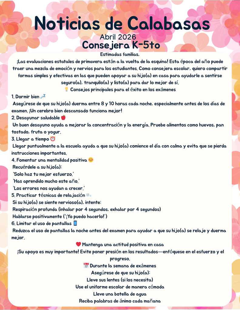 Noticias de Calabasas-Abril