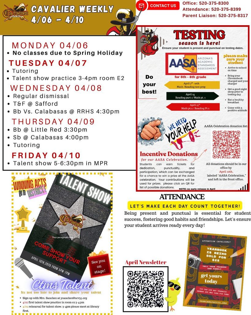 cavalier week at a glance 4/06