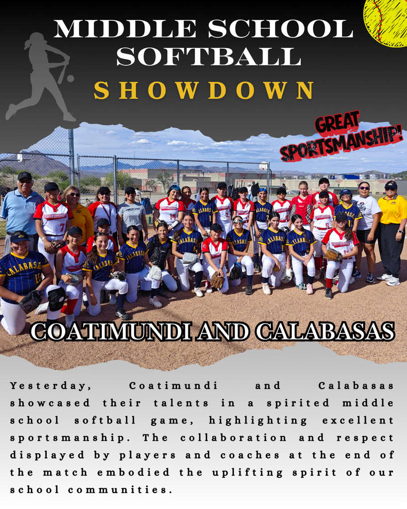 Calabasas and Coatimundi softball teams pictured after a game. 