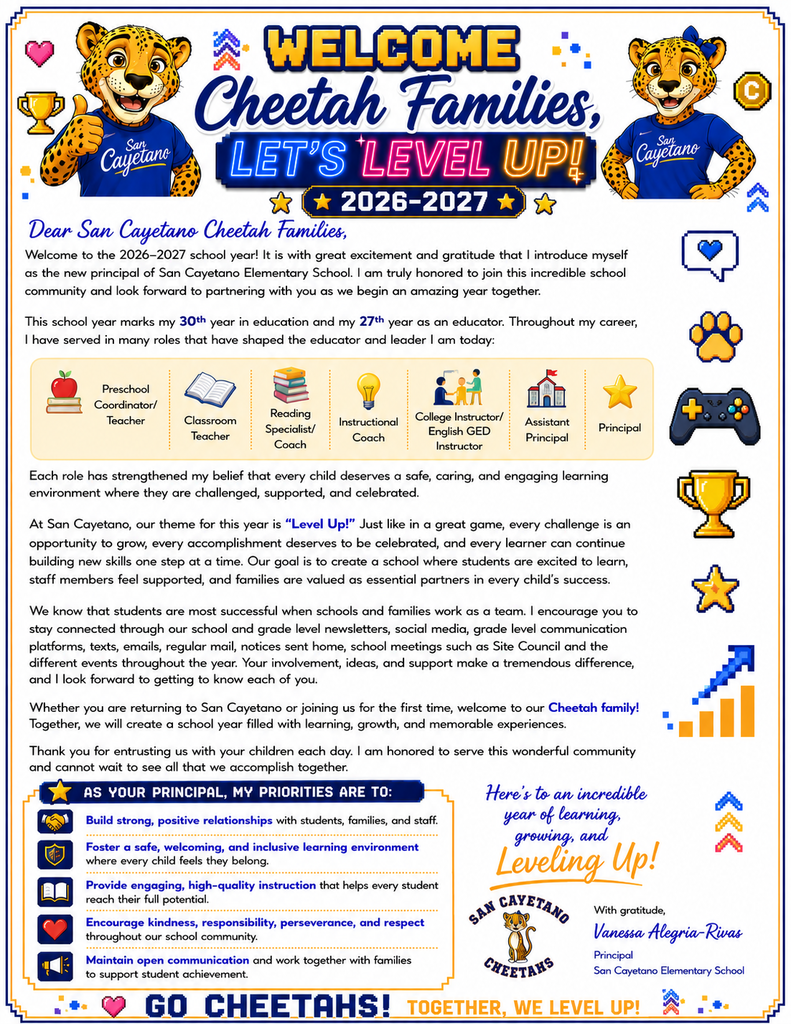 Welcome Letter