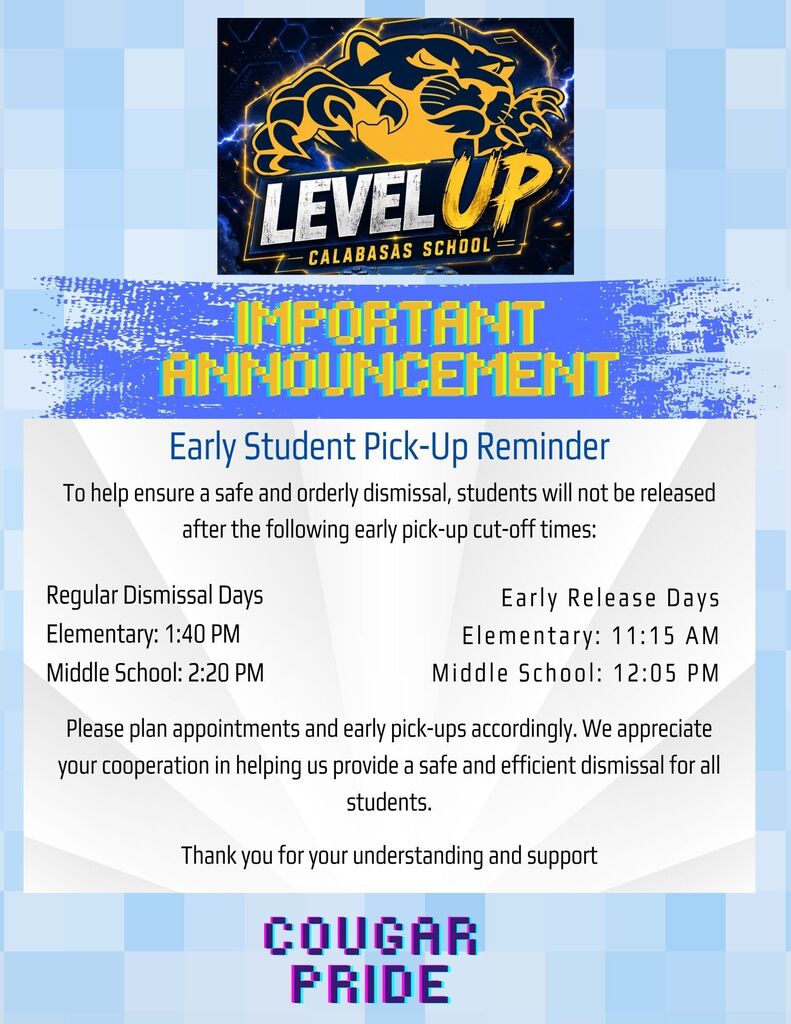 Cougar Pride. Early release announcement 