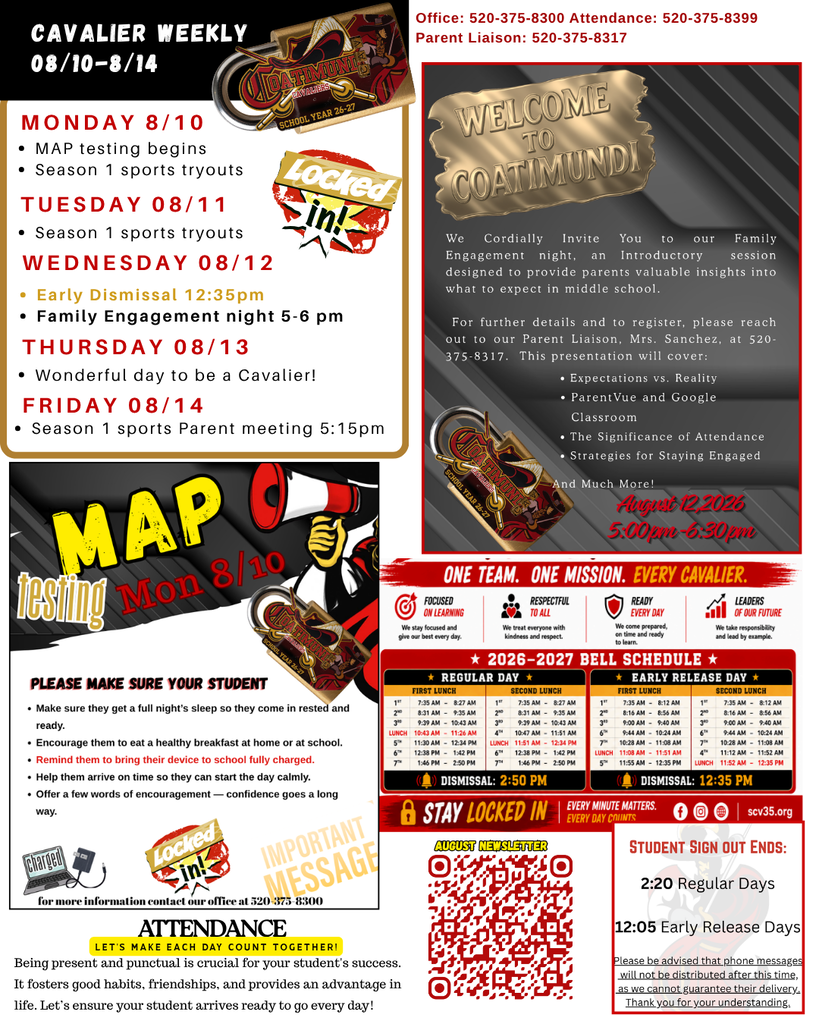 cav week at a glance 8/10-8/14