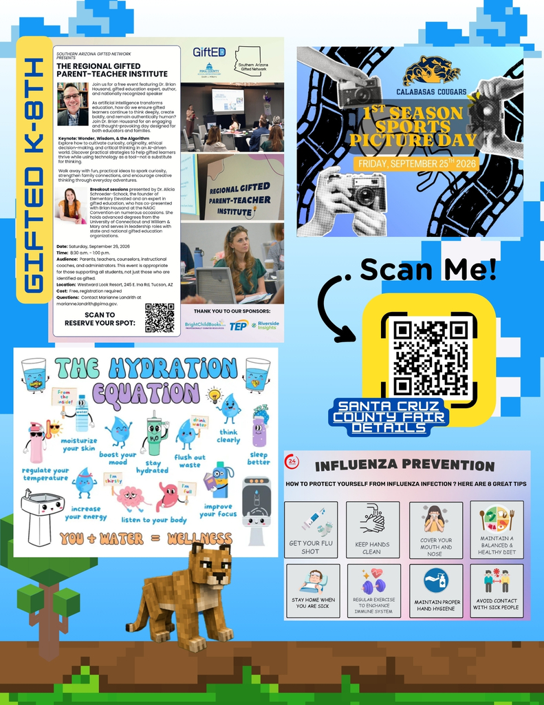 Gifted Newsletter, Santa cruz count fair information and Link. Making sure we take precautions as sick season approaches. 