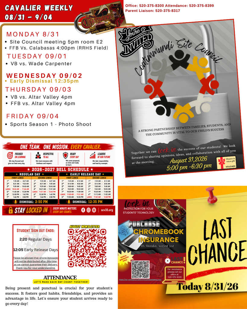 Cavalier weekly at glance 9/04