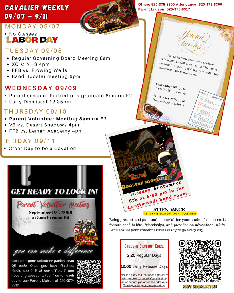 week at a glance with two parent meetings.