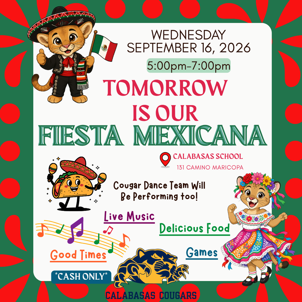 Fiesta Mexicana is tomorrow! 5-7PM
