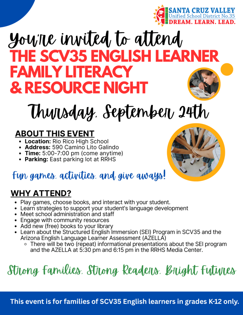 SCV35 English Learner Family Literacy & Resource Night!