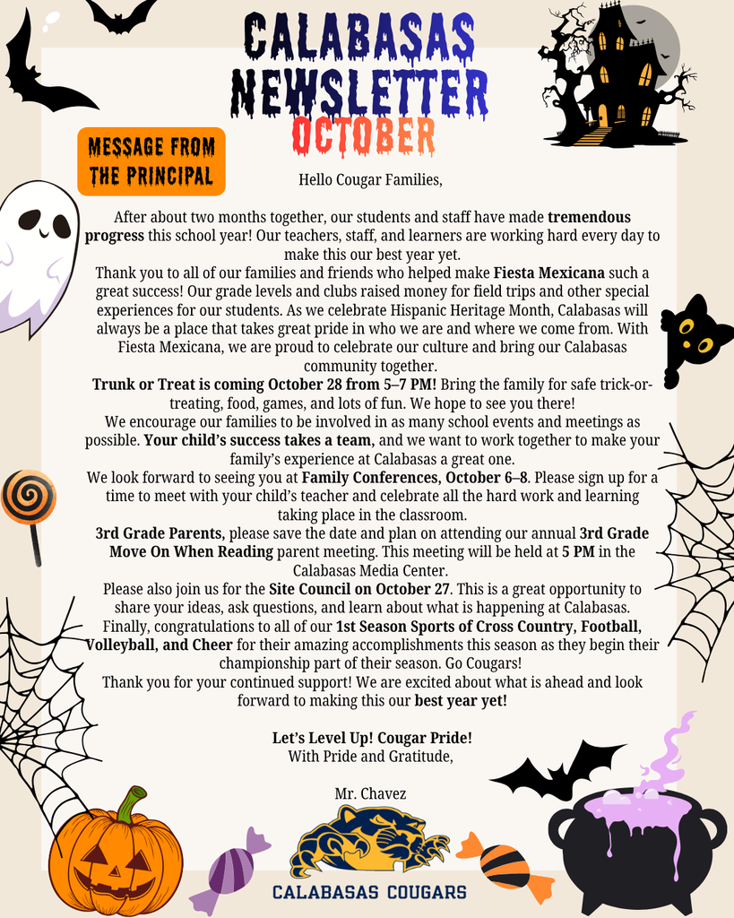 October Newsletter Letter from the Principal
