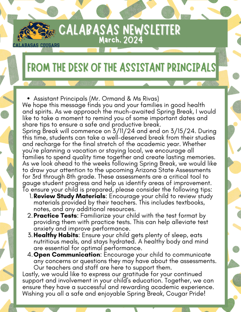 Newsletter - Assistant Principals