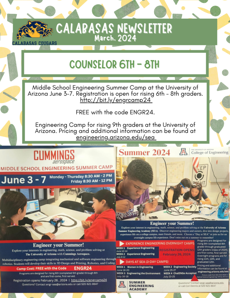 Newsletter - Counselor 6th - 8th