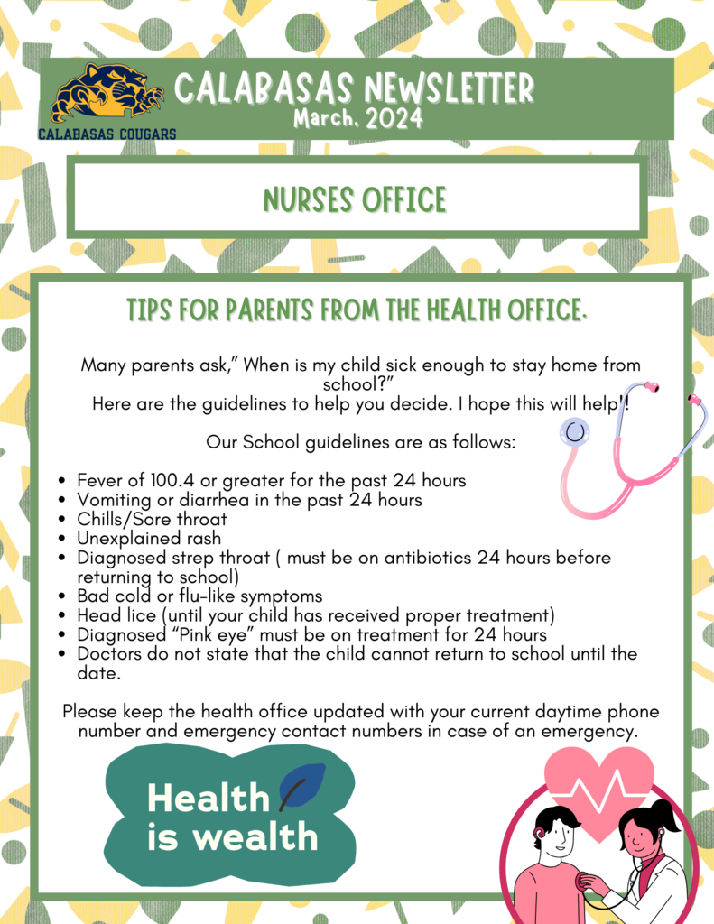 Newsletter - Nurses Office