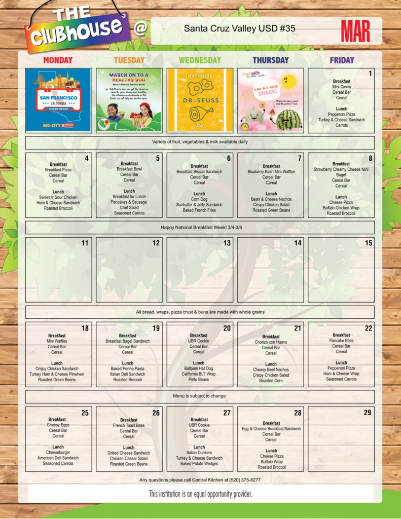Elementary Menu