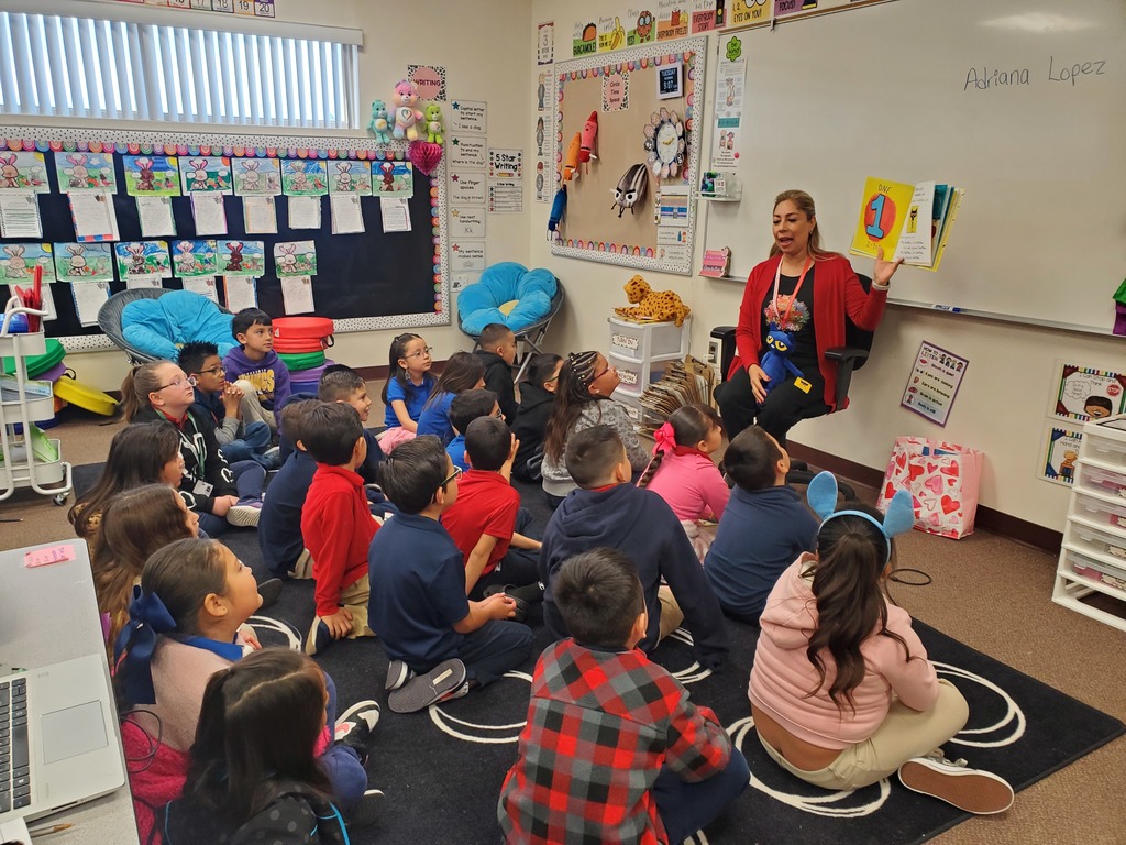 Guest reader reading to a class