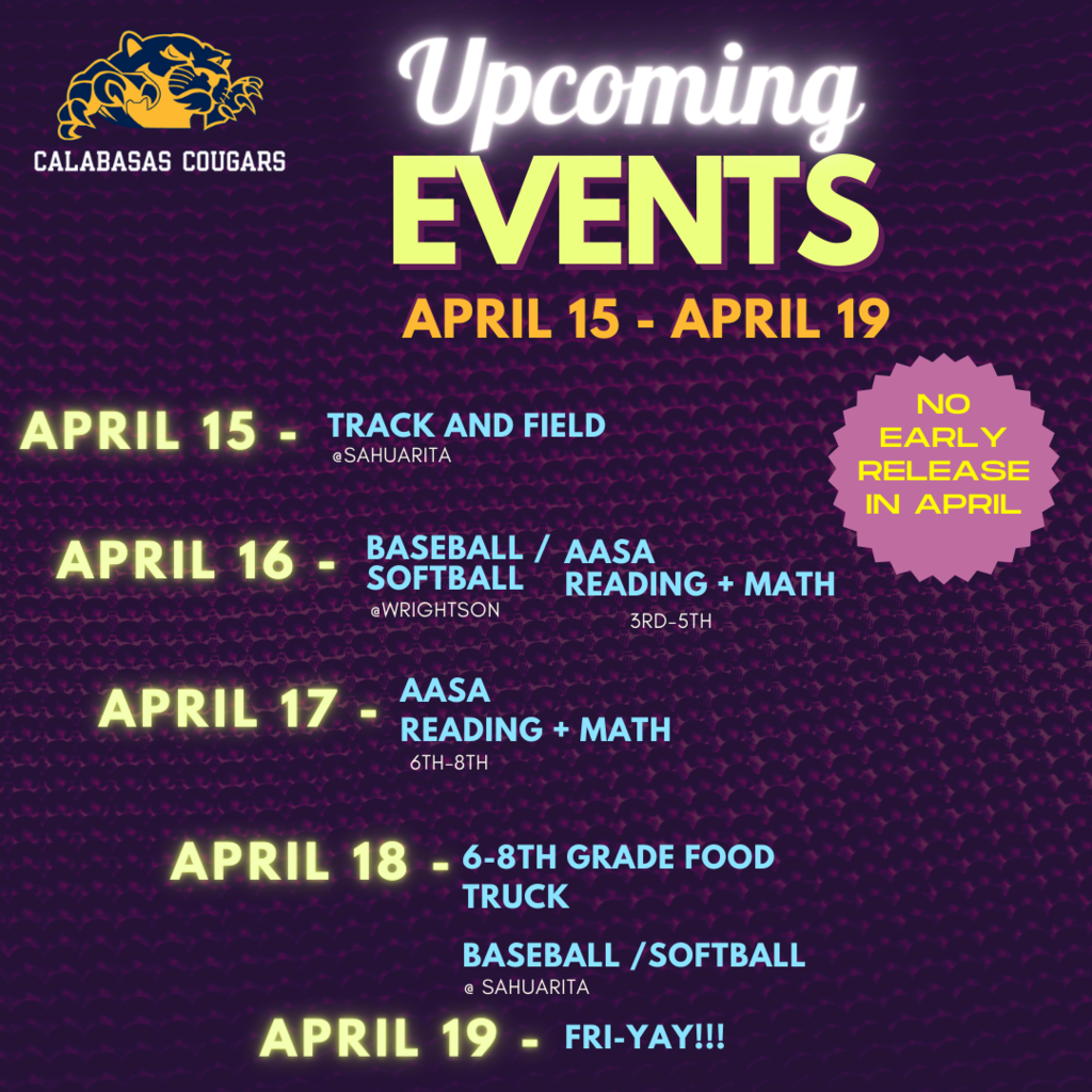 Events from 4/15 - 4/19