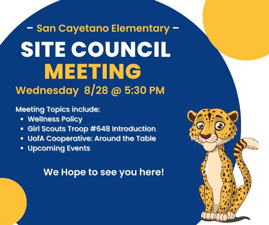 SC Site Council Meeting 8/28 @ 5:30pm