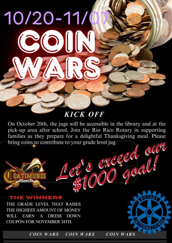 flyer announcing coin wars
