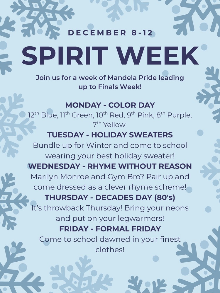 Winter Spirit Week Flyer