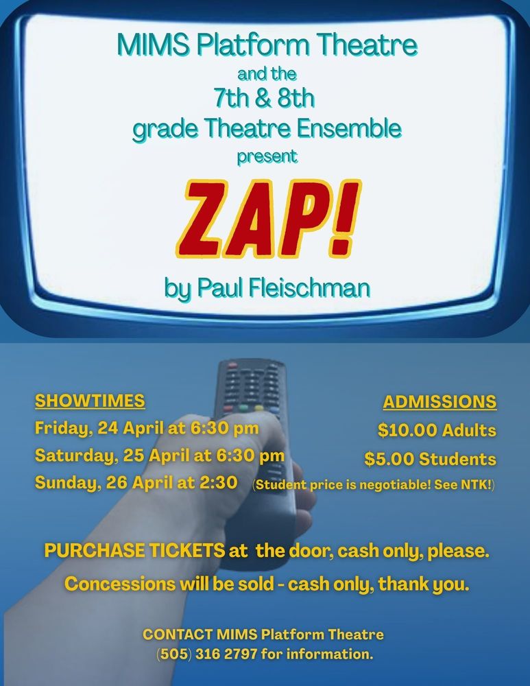 Middle school theatre performance flyer