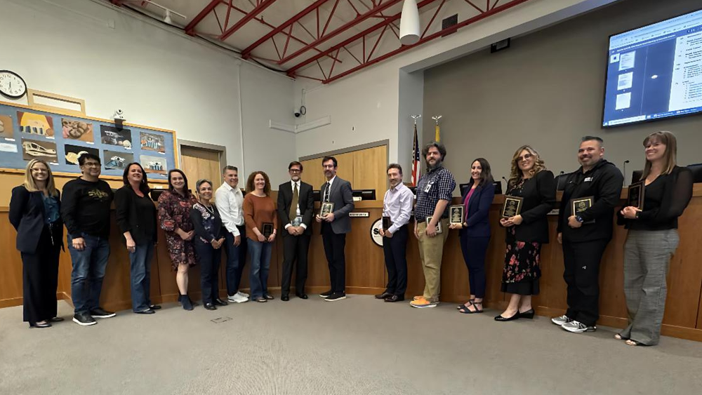 NMSBA SFPS 2026 honorees pose with Superintendent Griffin and the Board of Education