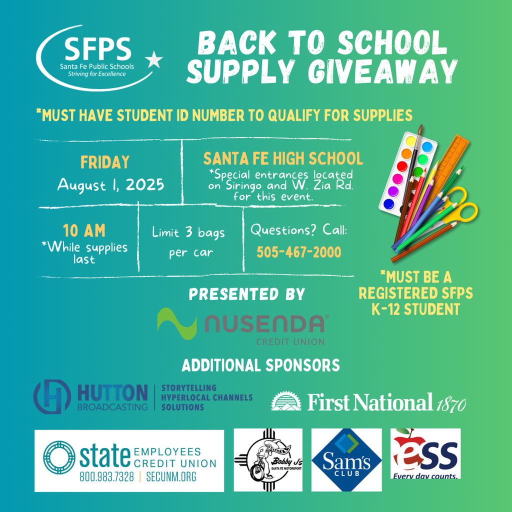Back to School Supply Giveaway flyer
