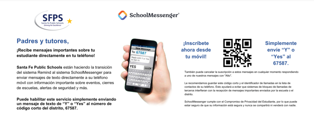 Nueva App de Comunicaciones de la escuela usa el QR code para bajar la app.