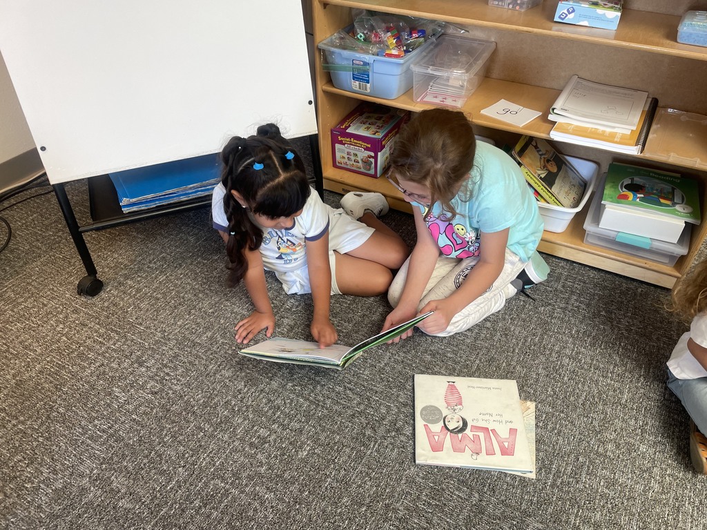 students reading together