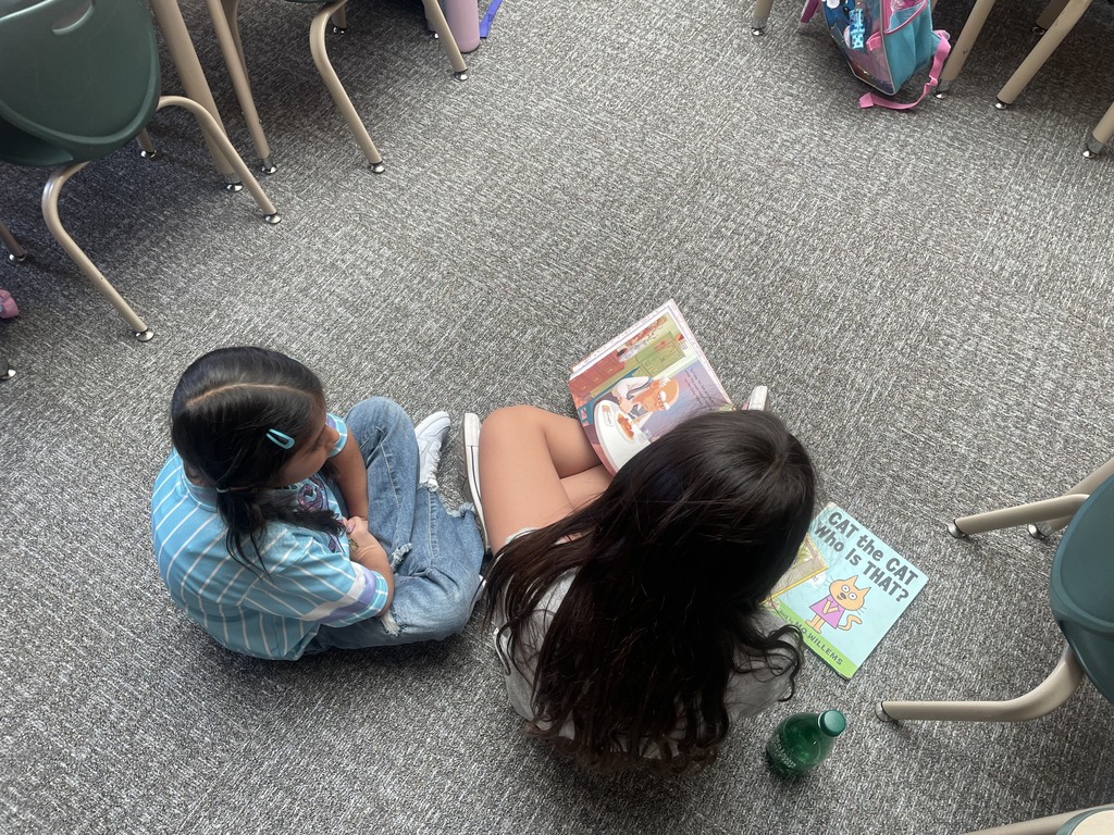 students reading together