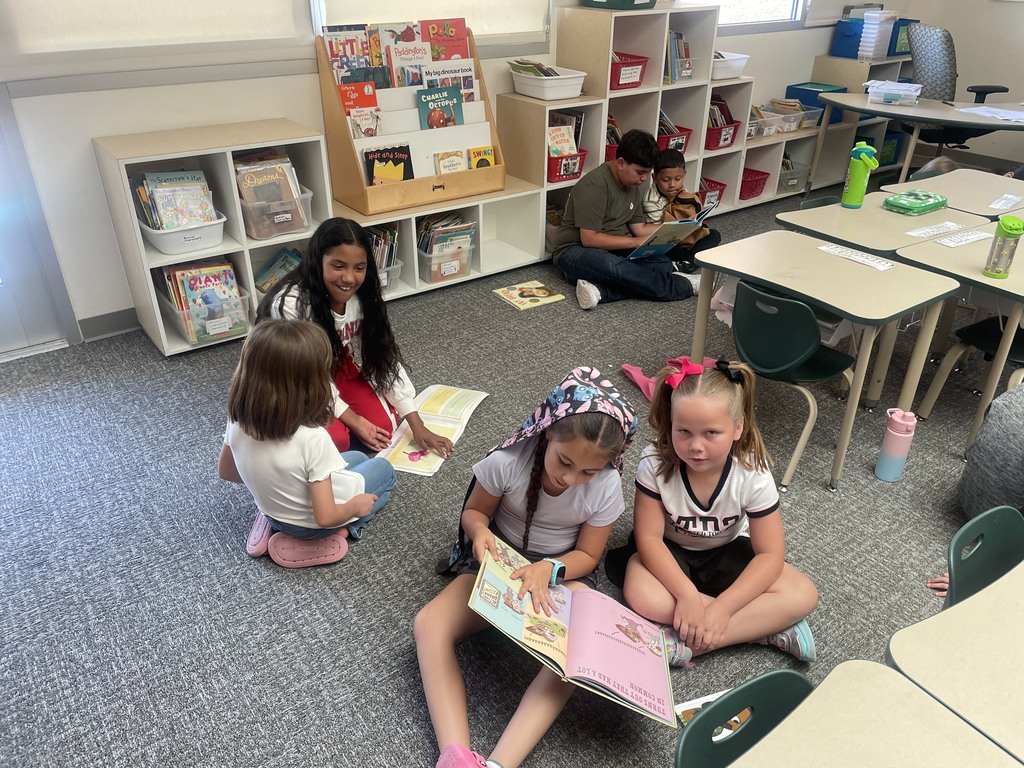 students reading together