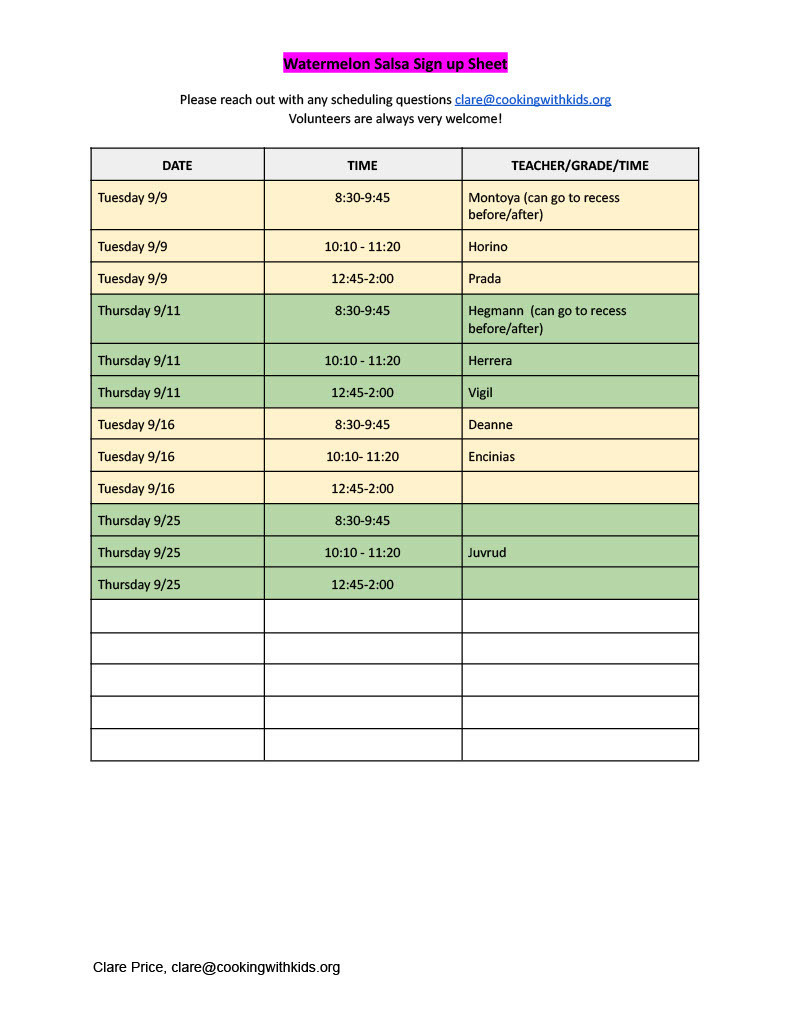 CWK Schedule