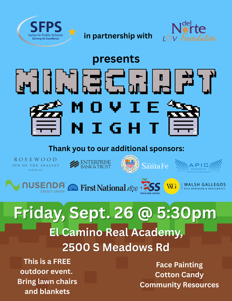 Minecraft Movie Night, Sept. 26 at 5:30 pm