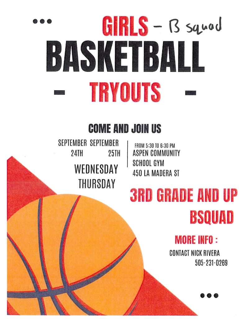 Basketball Tryouts!