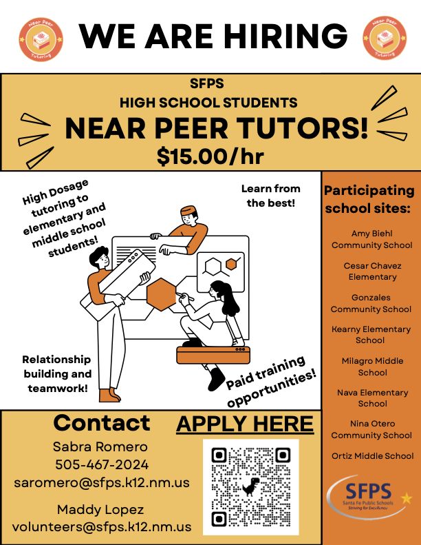 We are looking for high school student tutors/ Estamos Contratando Estudiantes De la High School para ser tutors  