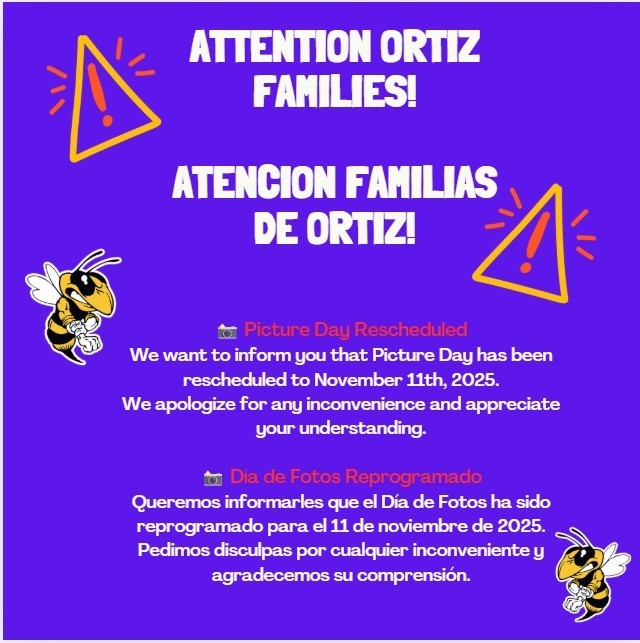 Picture day rescheduled / Dia de Fotografia Reprogramado