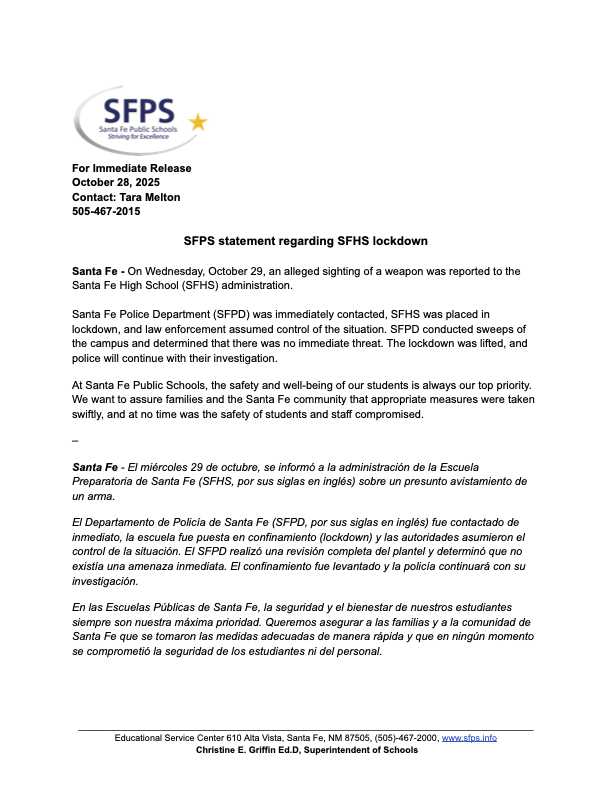 sfhs incident statement