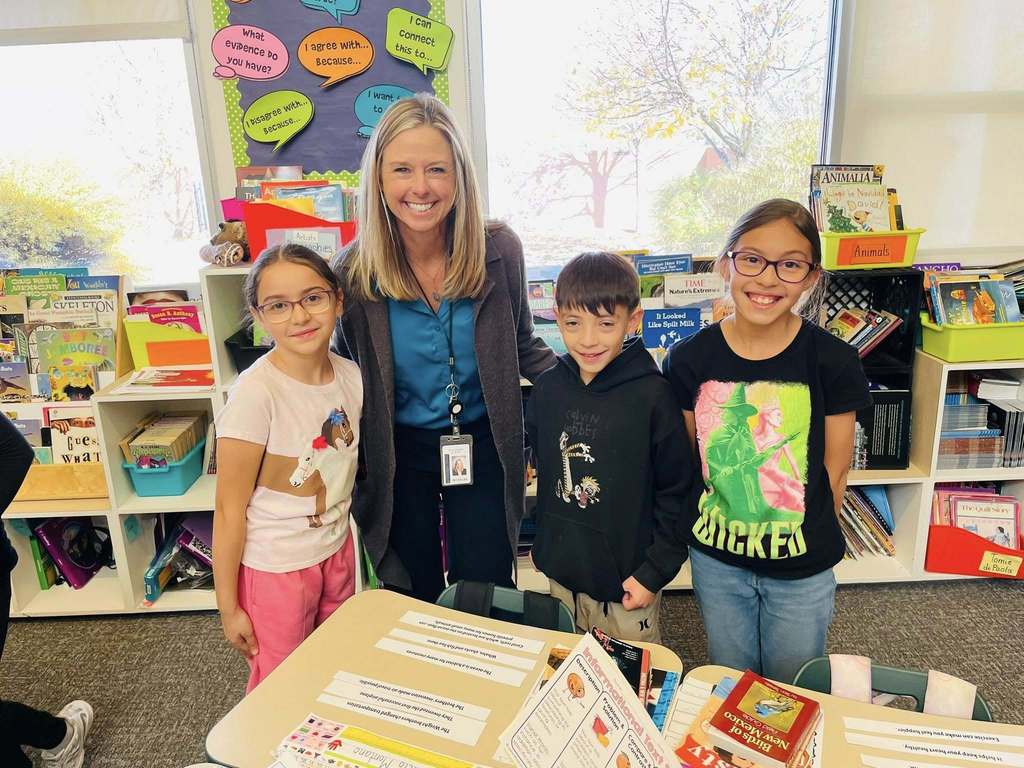 Dr Christine E Griffin with students 