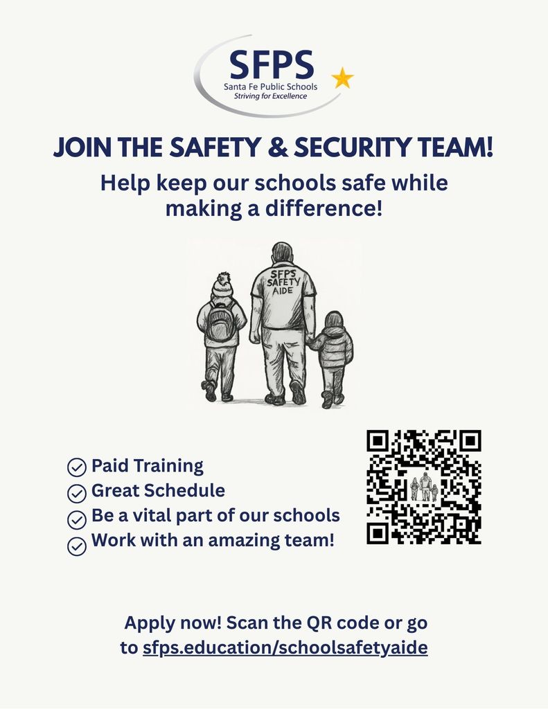 Join our Safety and Security Team by visiting sfps.education/schoolsafetyaide