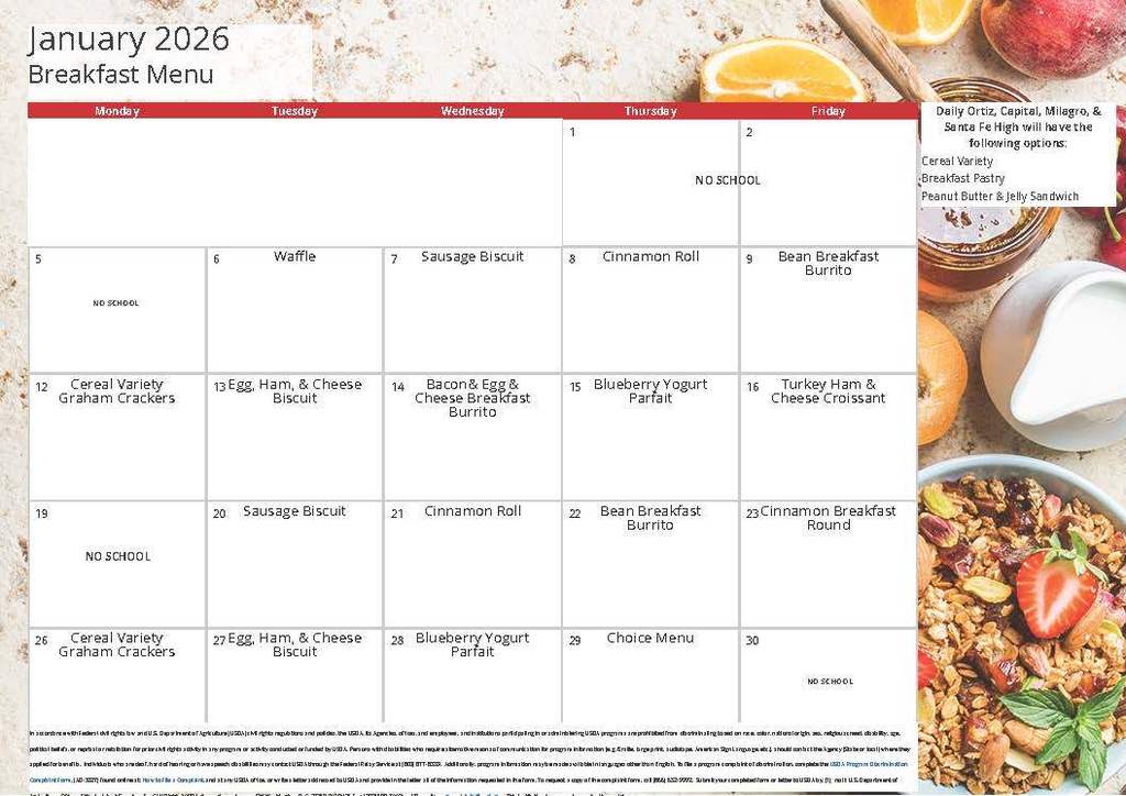 janaury breakfast menu