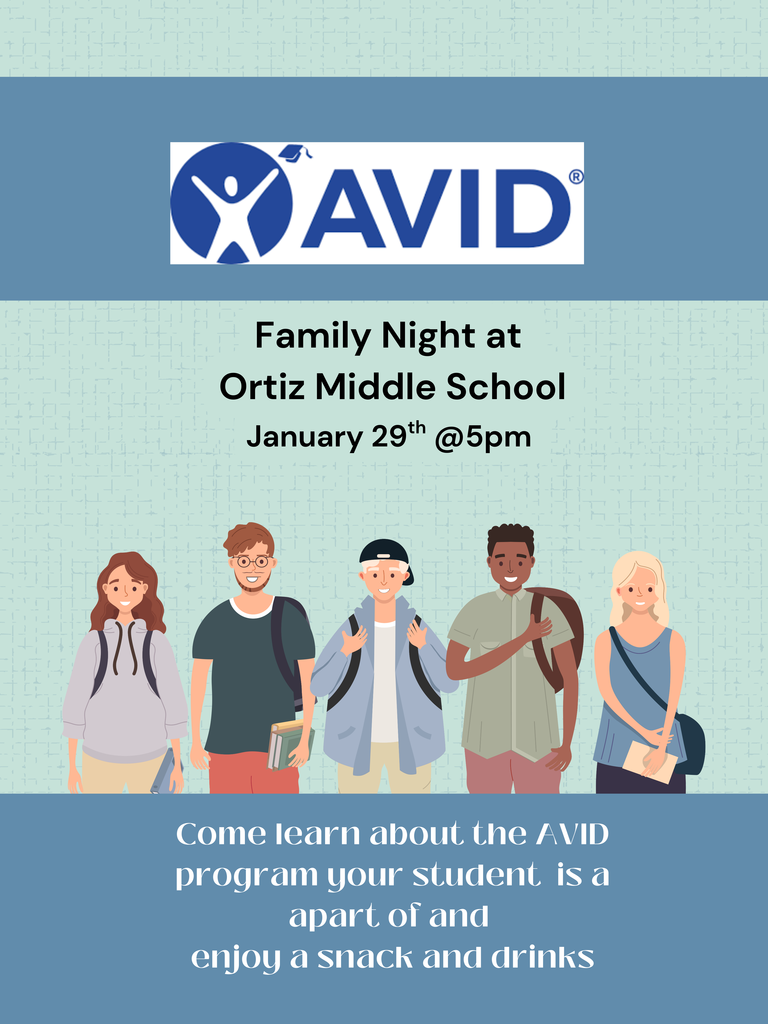 AVID Family night at Ortiz Middle School 