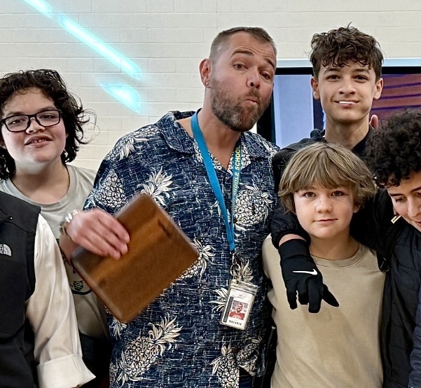 Mr. Leif Johnson with his students 