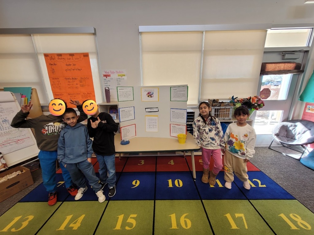 kids with their science fair projects